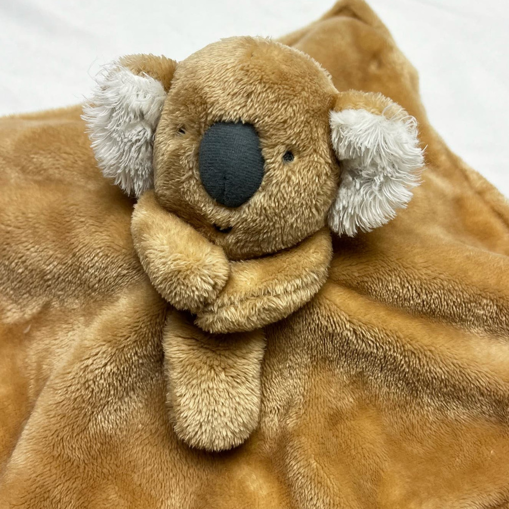 Child of Mine by Carter's Koala Bear Lovey Brown Fleece Sliver Satin on Back